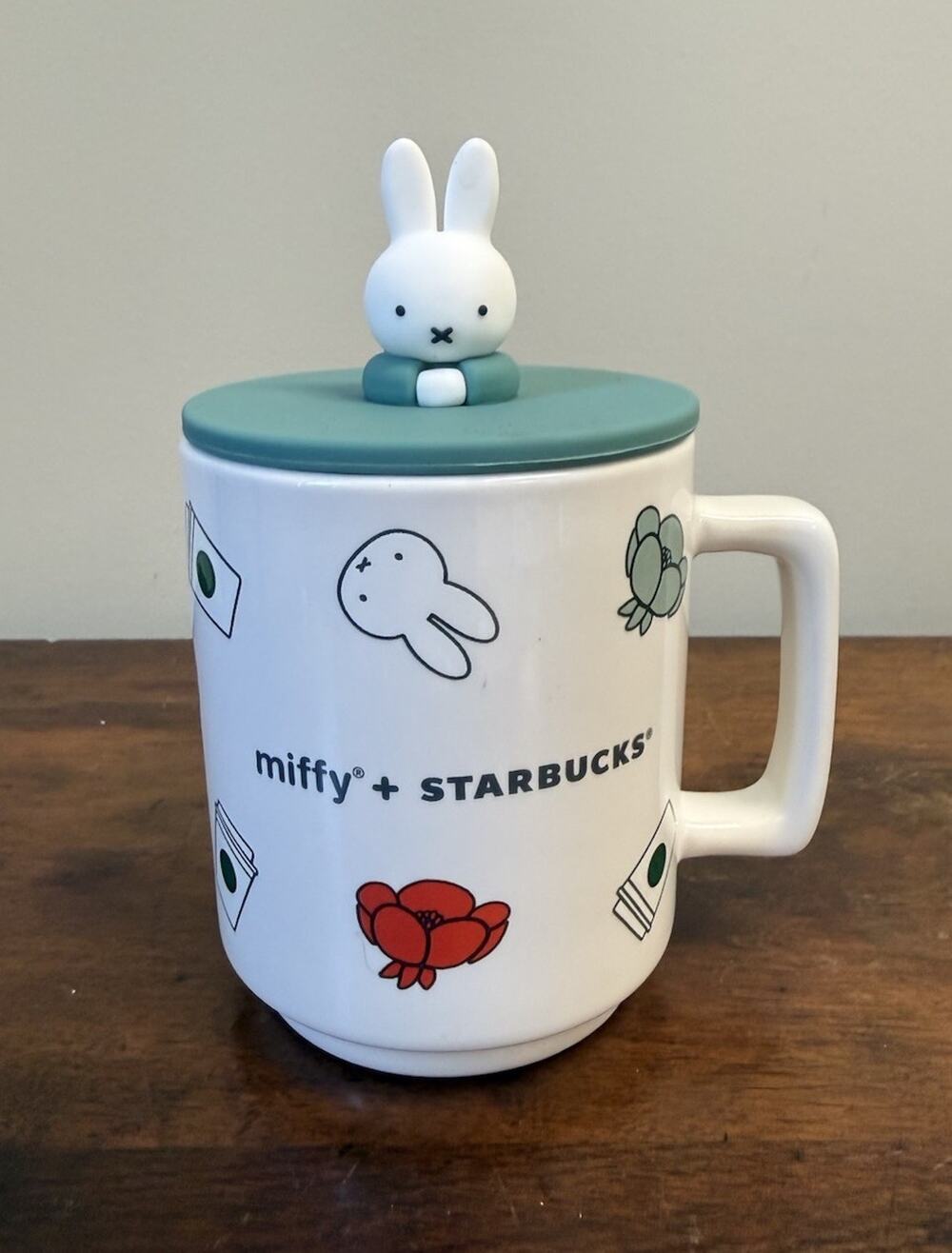 2026 Starbucks x Miffy 14 oz Ceramic Mug 3D Bunny Silicone Lid Limited Edition